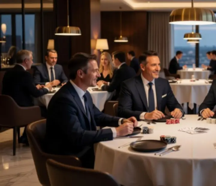 Elegantní firemní pokerový večer v luxusní restauraci