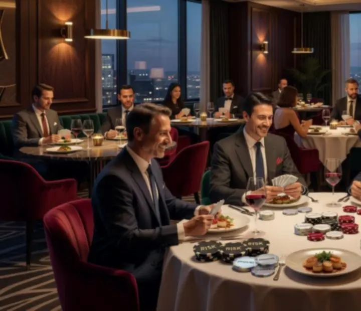 Elegantní restaurace s profesionálně připraveným pokerovým večerem