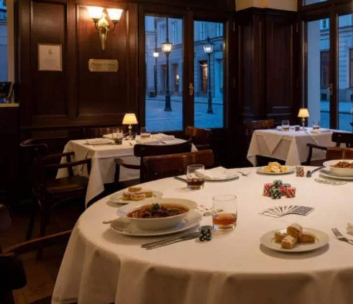 Stylový interiér restaurace připravený na společenský večer